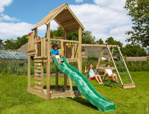 Jungle Palace | Wooden climbing frame with swings & climbing net